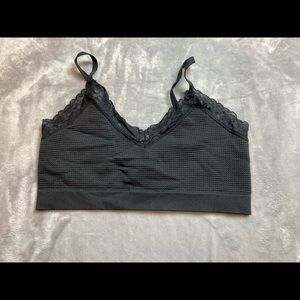 Womens Colsie Waffle Lace Bralette Size XL Black